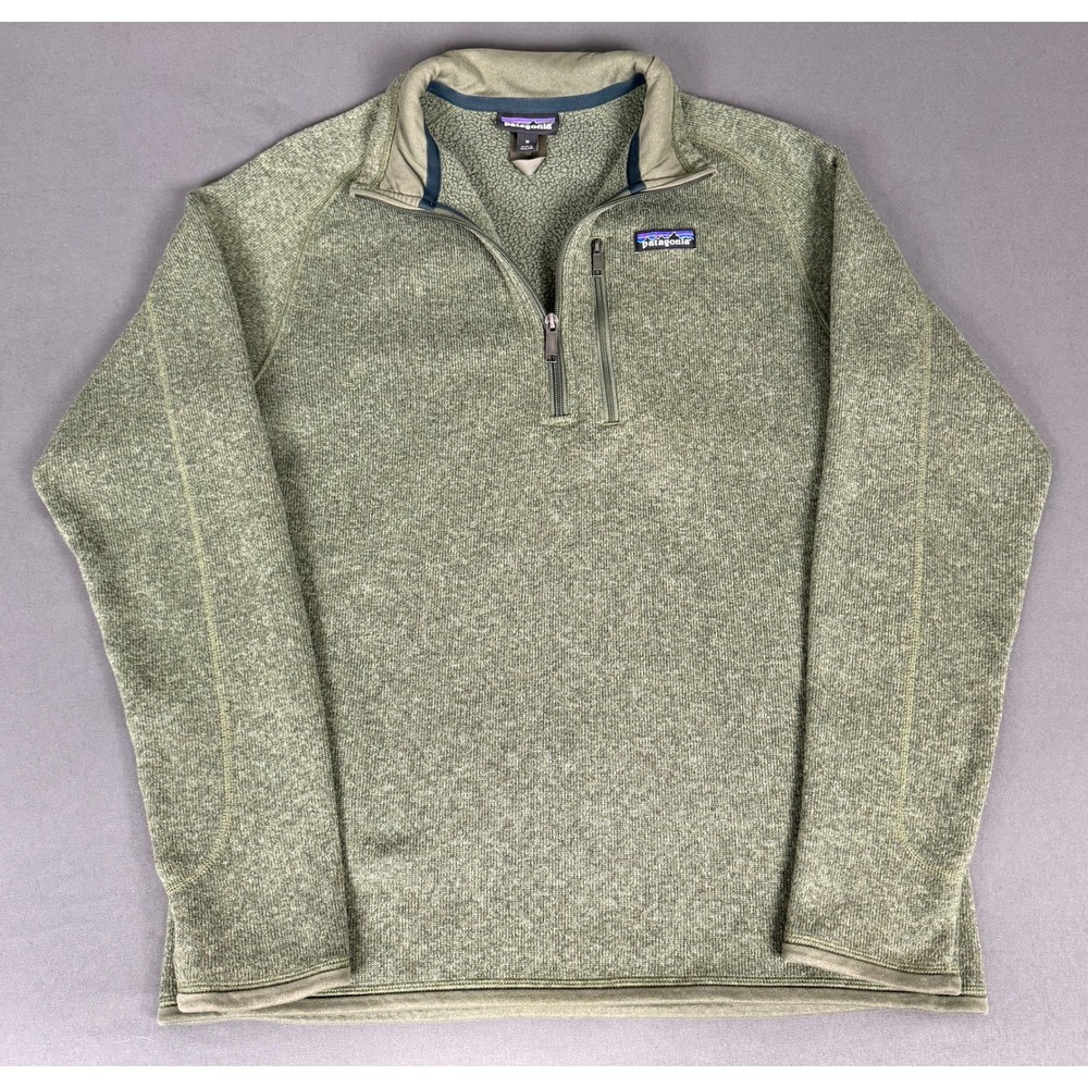 Patagonia Better Sweater Pullover Mens Size M Green 1/4 Zip Fleece STY25522